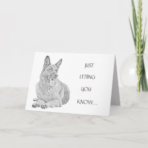 Cartão Pencil Drawn German Shepherd Greeting Card
