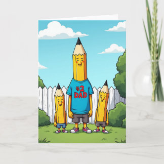 Cartão Pencil Family Fathers Day Card