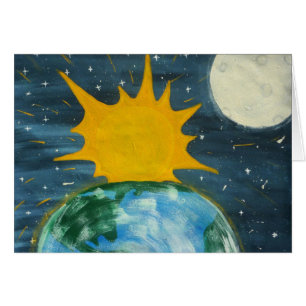 Cartão Pendurou o Sun & a lua