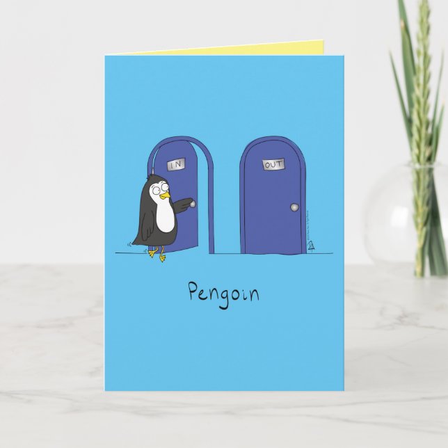 Cartão Pengoin - Penguin Pun Greeting Card (Frente)