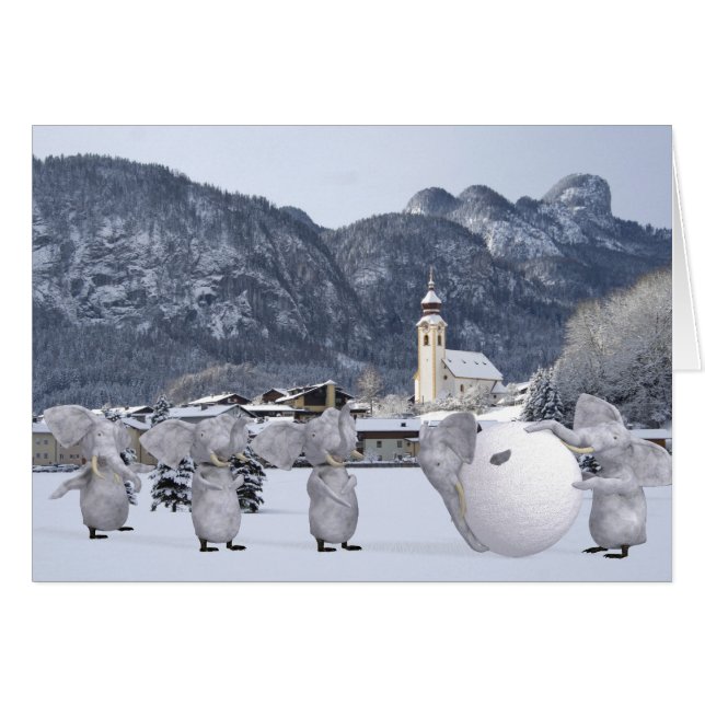 Cartão Pengphants doces (Frente Horizontal)