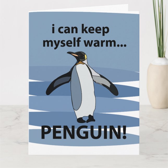 Cartão Penguin Animal Fofinho Engraçado  (Frente)
