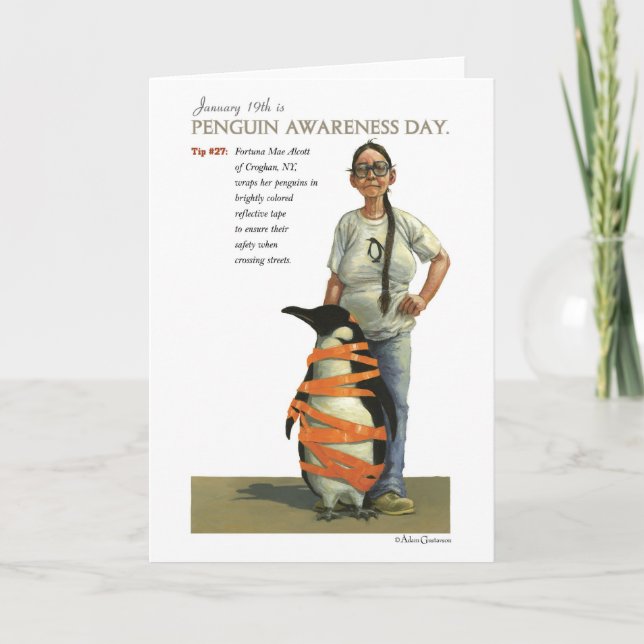 Cartão Penguin Awareness Day Card (Frente)