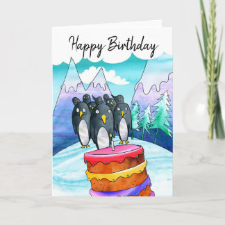 Cartão Penguin Birthday Card