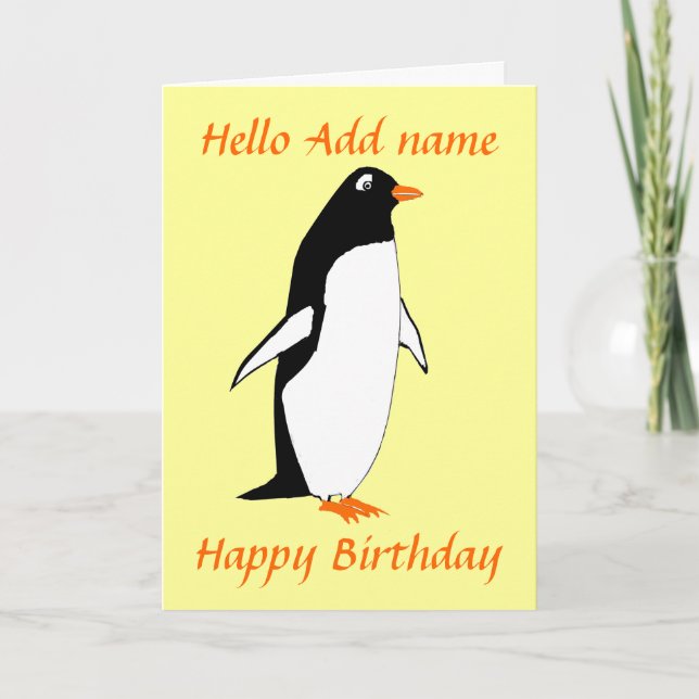 Cartão Penguin Birthday Card (Frente)