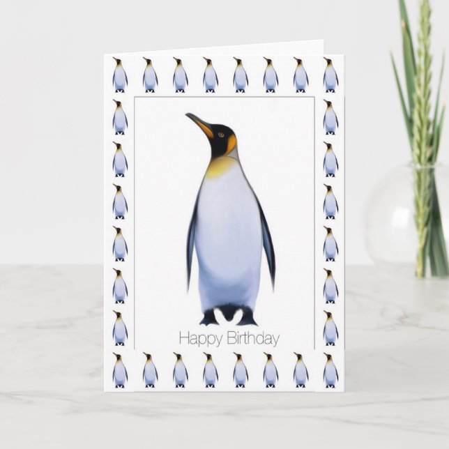 Cartão Penguin Happy Birthday Card (Frente)