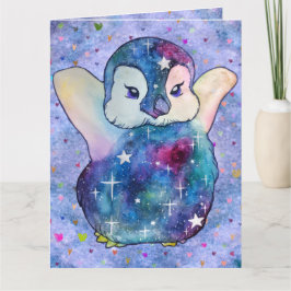 Cartão Penguin named Button