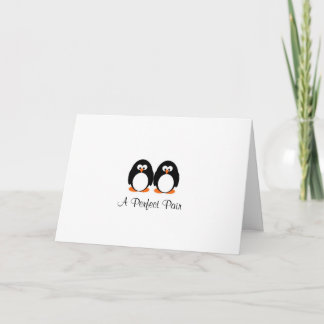 Cartão Penguin Perfect Pair Wedding Card