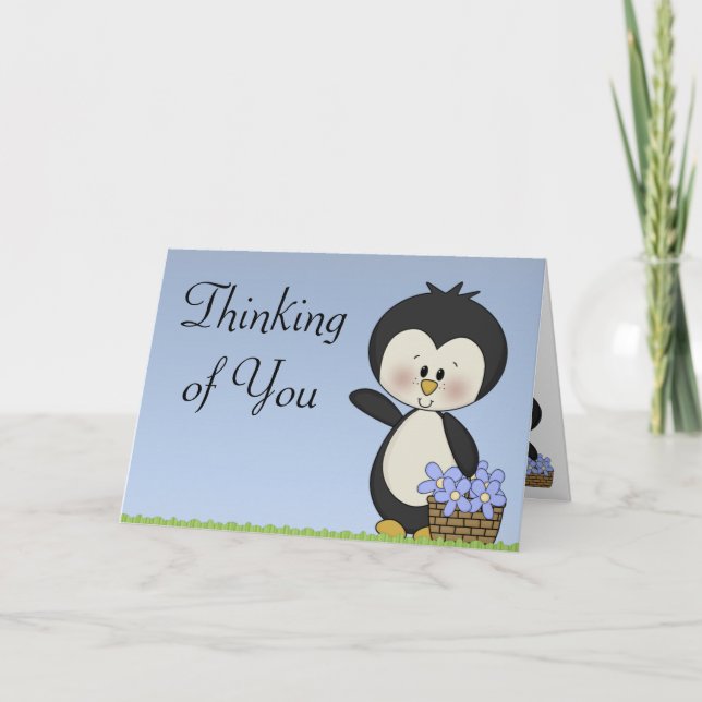 Cartão Penguin Smiles Thinking Of You Hope Card (Frente)