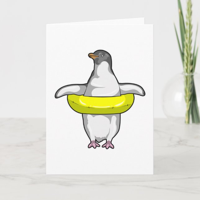 Cartão Penguin with Swim ring (Frente)