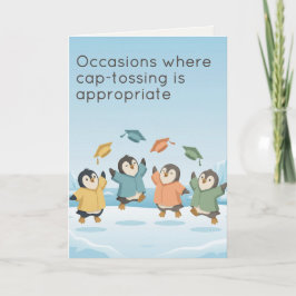 Cartão Penguins Celebrating Graduation | Dry Humour
