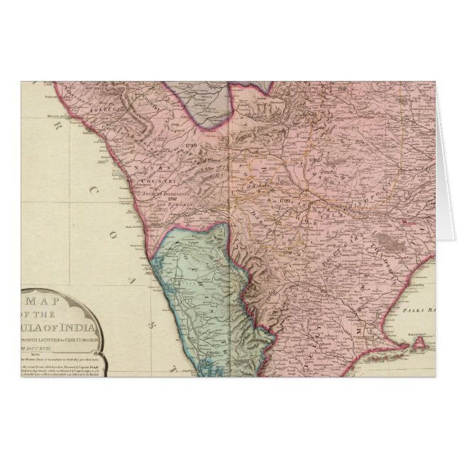 Cartão Península da Índia Sul (Frente Horizontal)