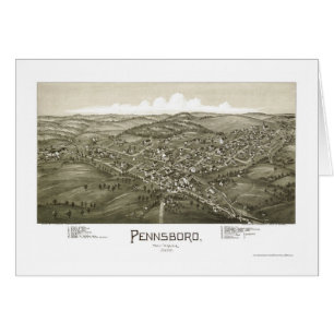 Cartão Pennsboro, mapa panorâmico de WV - 1899