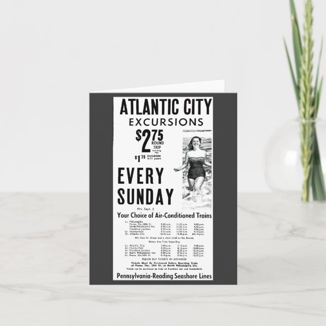 Cartão Pennsylvania Reading Seashore Lines 1962 Note Card (Frente)