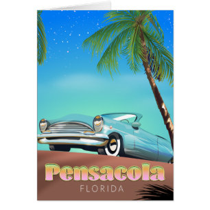 Cartão Pensacola, poster de viagens do estilo vintage da 