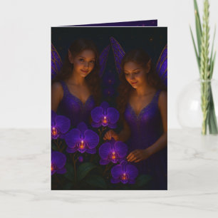 Cartão Pensamento Elegante de Você Orquídea Roxa Fada