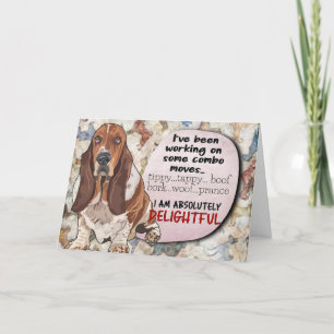 Cartão Pensamento hilário do seu aniversário de Basset Ho
