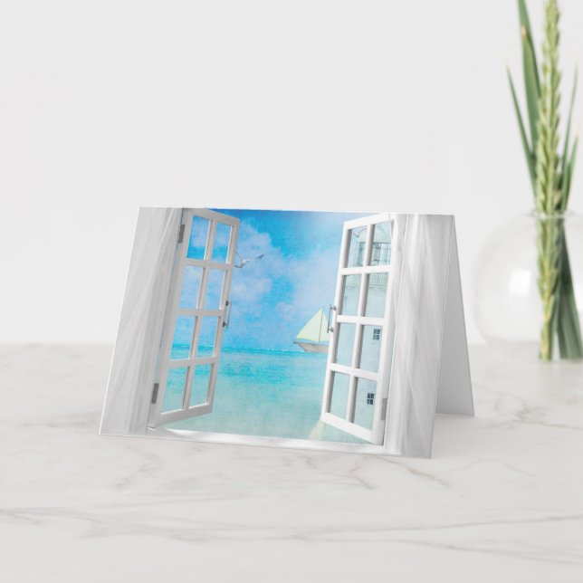 Cartão Pensamento náutico de você (Frente)