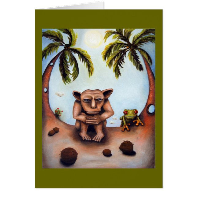 Cartão Pensamento sobre cocos (Frente)