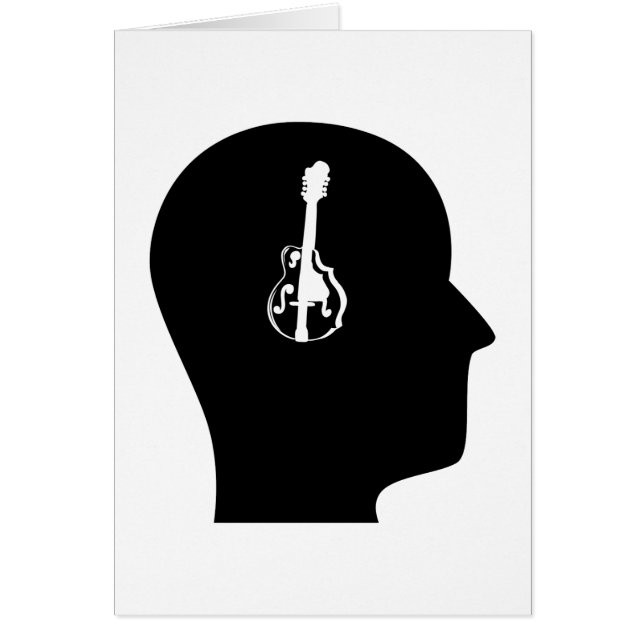 Cartão Pensamento sobre o bandolim (Frente)