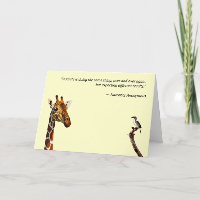 Cartão Pensamentos da vida de narcóticos anônimos (Frente)