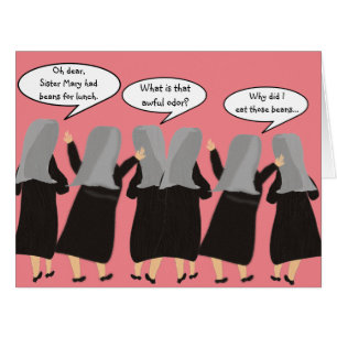 Cartão Pensamentos de freira bobo