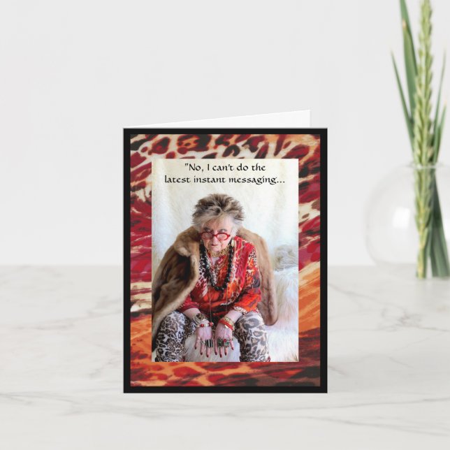 Cartão Pensando bem sobre mensagens instantâneas (Frente)