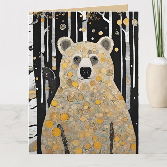 Cartão Pensando em seu abraço de urso bonito (Frente)