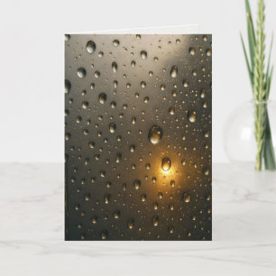 Cartão Pensando em suas gotas de chuva com brilho de luz 