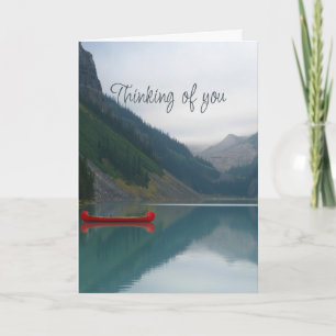 Cartão Pensando em suas montanhas do Lago da Canoa Vermel