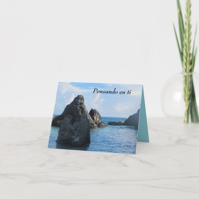 Cartão Pensando em ti, Horsehsoe Bay, Bermudas (Frente)