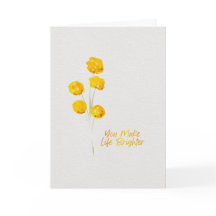 Pensando em Você Amarelo Billy Buttons Aquarela