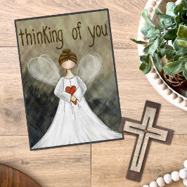 Cartão Pensando em você Angel Simpatia Perda Inspirividad
