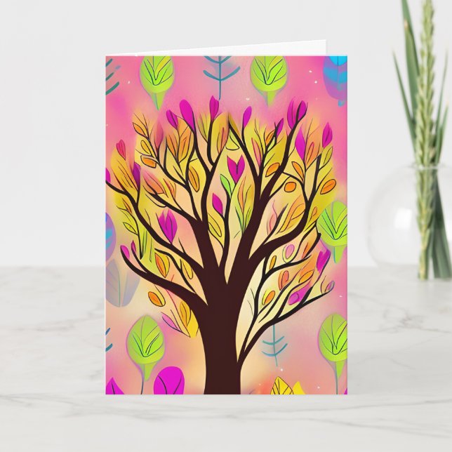 Cartão Pensando Em Você | Árvore Whimsic (Frente)