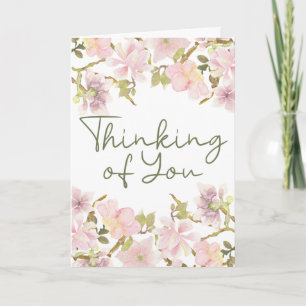 Cartão Pensando em você Blush Magnolia Floral Card rosa