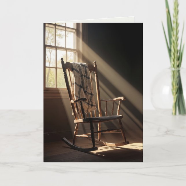 Cartão Pensando em Você Cadeira Balanço Vazia (Frente)