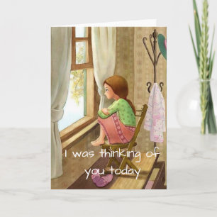 Cartão Pensando em você, cartaz, encorajamento, simpatia