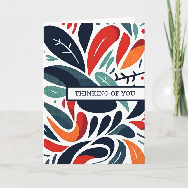 Cartão "Pensando em Você" com Mensagem Sensível (Frente)