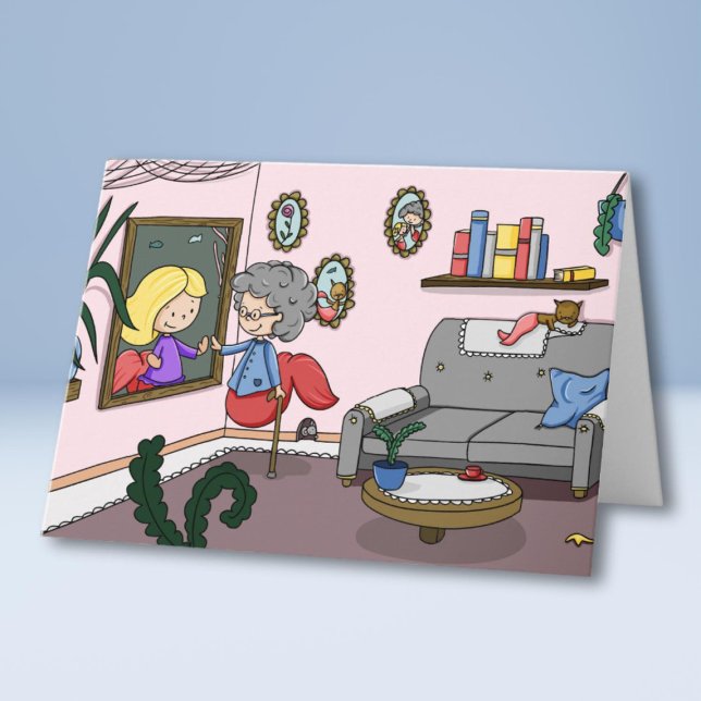 Cartão Pensando em você cuidando da sereia doméstica (Criador carregado)