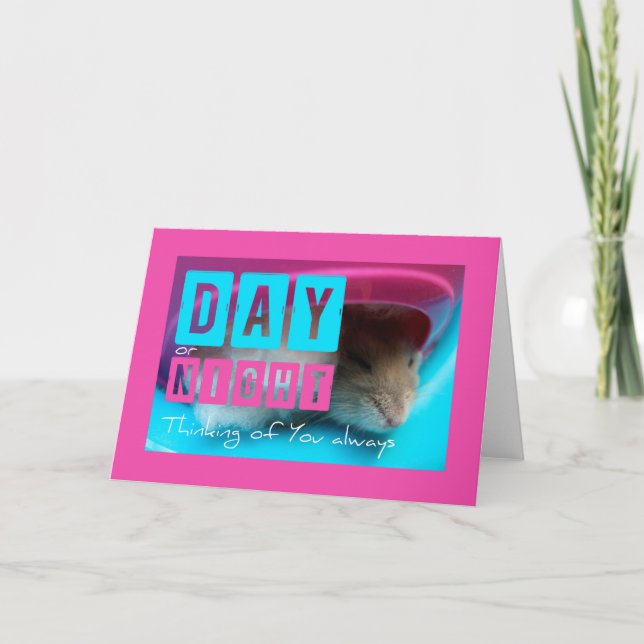 Cartão Pensando em você dormindo carta de saudação de Ham (Frente)