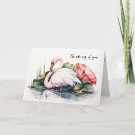 Cartão Pensando em você Flamingo