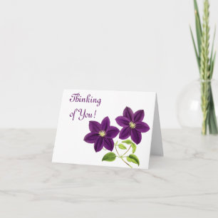 Cartão Pensando em você - Flor Roxo