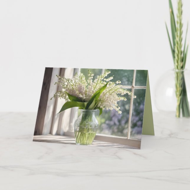 Cartão Pensando em você Lily do Buquê do Vale (Frente)