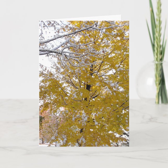 Cartão Pensando em você no meio-oeste e no inverno (Frente)