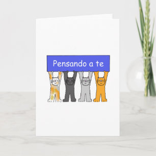 Cartão Pensando em você nos Gatos de Cartoon Italianos