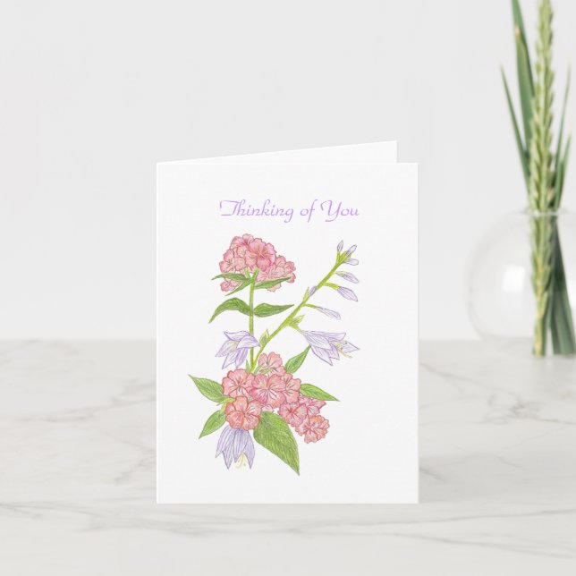 Cartão Pensando em você, notecard para personalizar (Frente)