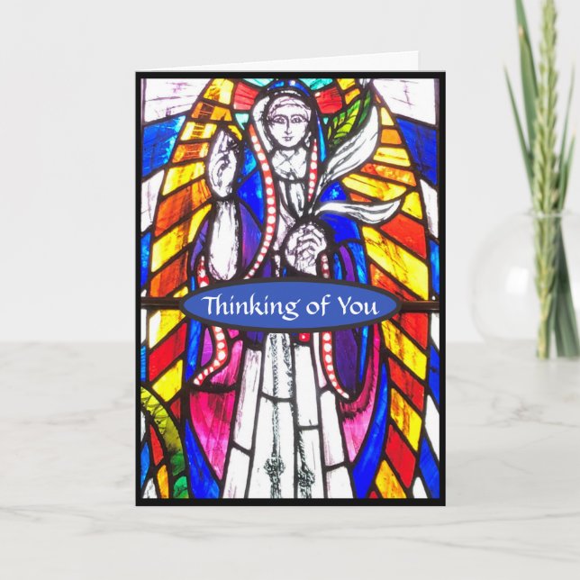 Cartão Pensando em você. Pensamentos com você. (Frente)