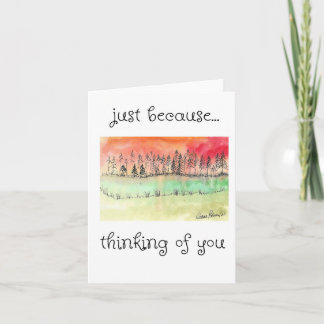 Cartão Pensando em você, Pintura Folclórica, Árvores