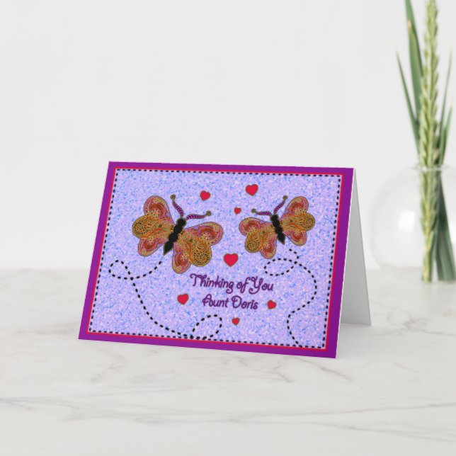 Cartão Pensando em você tia Doris (Frente)
