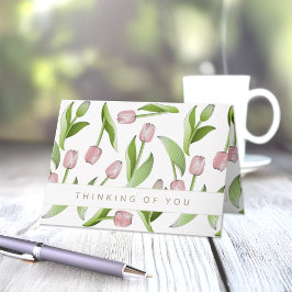 Cartão Pensando em Você Tulipa Rosa Moderna